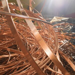 Copper in a scrap metal recycling plant