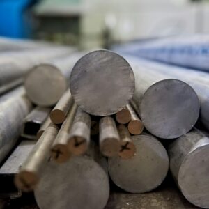 Pile of aluminium rods.