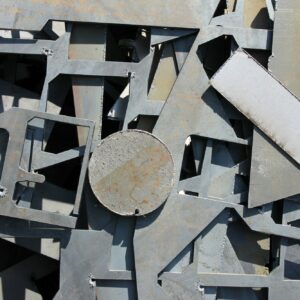 Scrap metal. metal residues after laser cutting