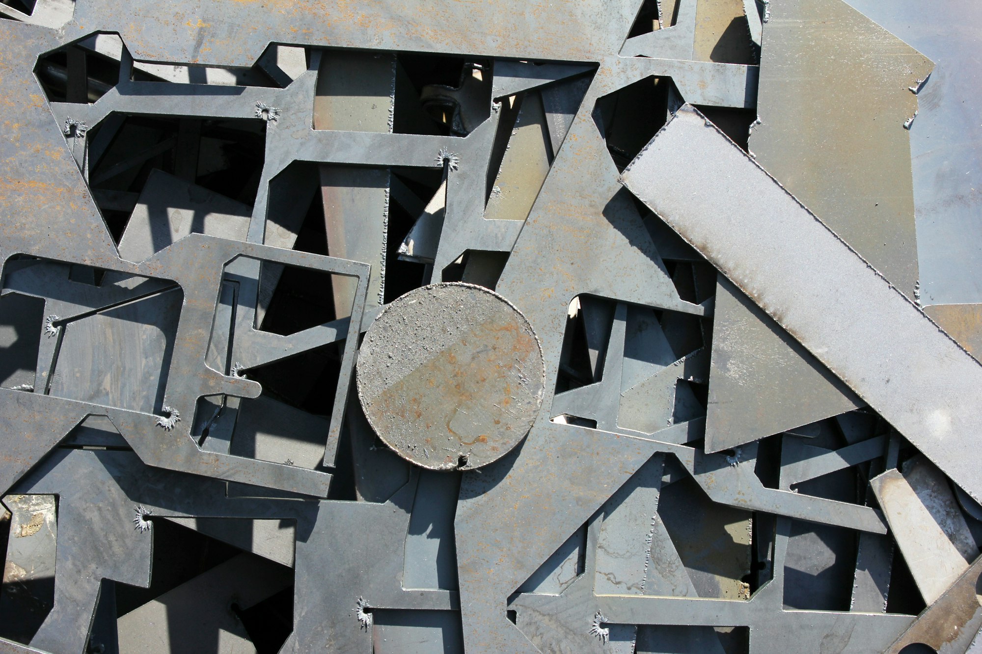 Scrap metal. metal residues after laser cutting