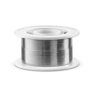 Tin lead solder wire roll for electrical soldering and DIY isolated on white.